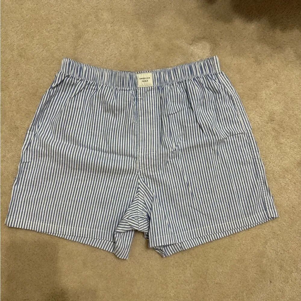 Men’s American Eagle Outfitters Blue and White Striped Boxers M (32-34) NWOT